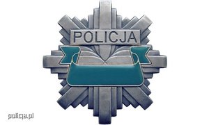 Grafika policyjnej odznaki z napisem Policja.