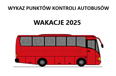 Grafika czerwonego autokaru z napisem.