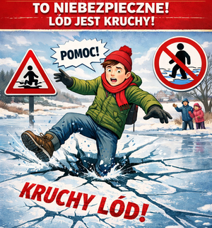 Grafika z postacią na lodzie.