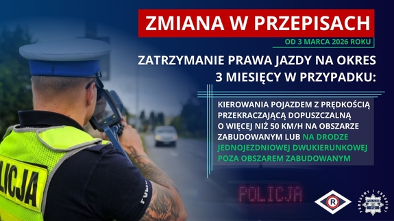 Policjant z miernikiem prędkości, napisy.