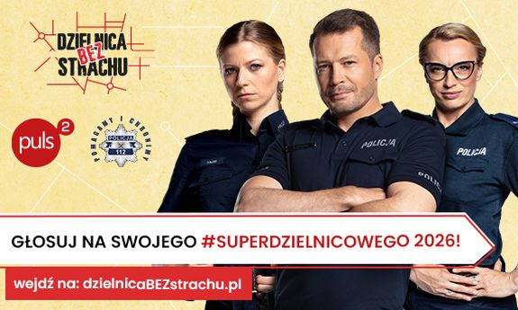 Kolorowa grafika z wizerunkiem policjantów.