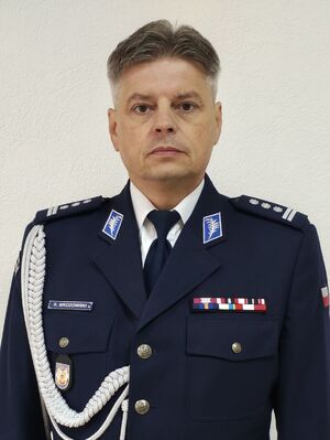 Komendant Powiatowy Policji w Łęczycy inspektor Rafał Mrozowski
