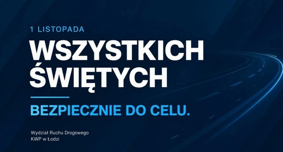 Na granatowym tle napisy.